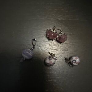 Beaded earrings and pendant set